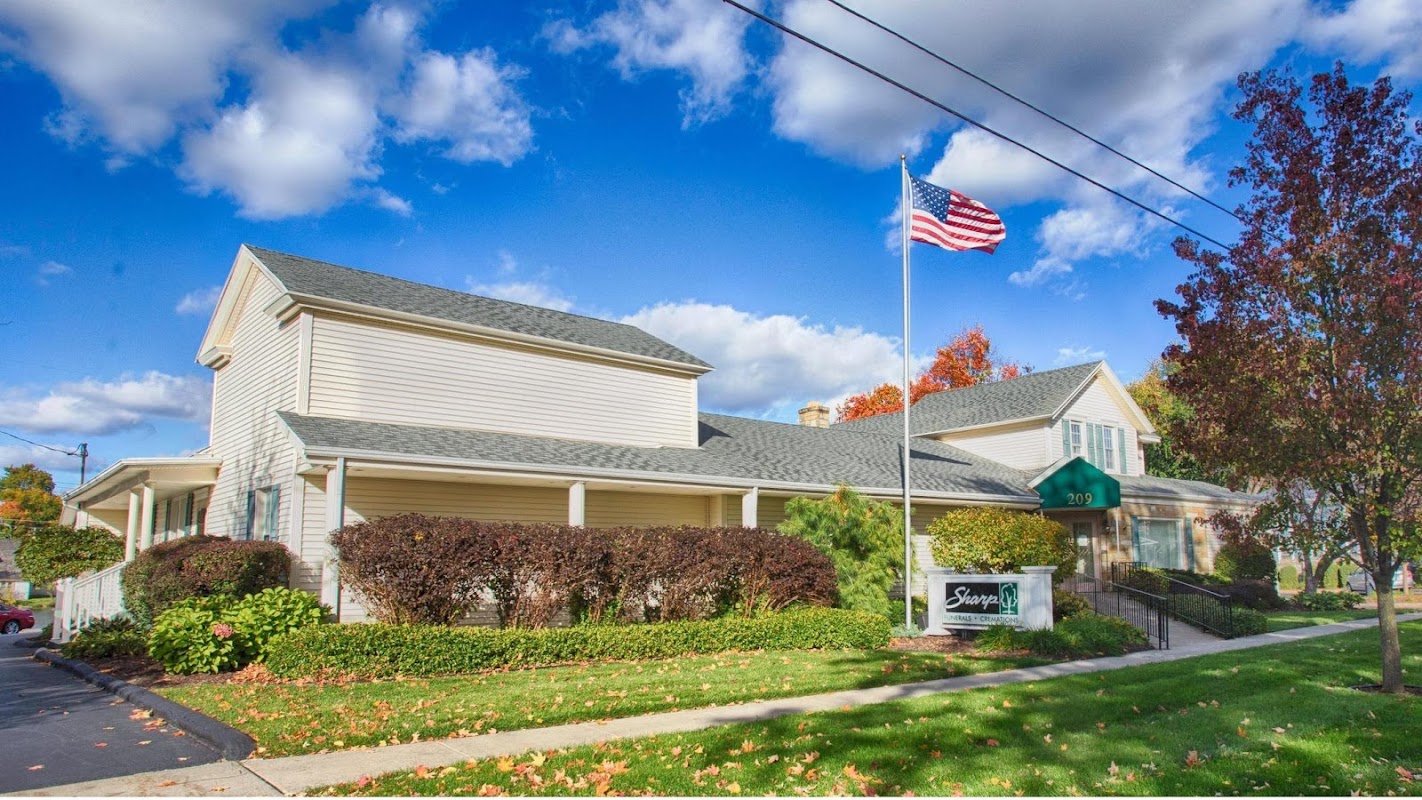 Sharp Funeral Homes building in Linden, Michigan