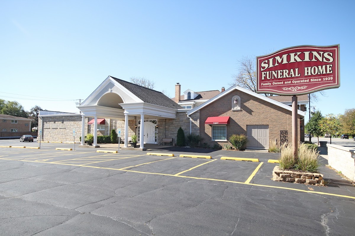 Simkins Funeral Home building in Morton Grove, Illinois