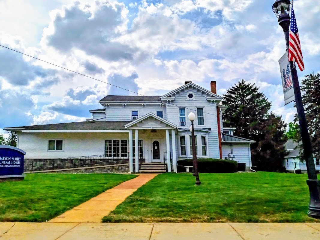 Simpson Family Funeral Homes building in Sheridan, Michigan