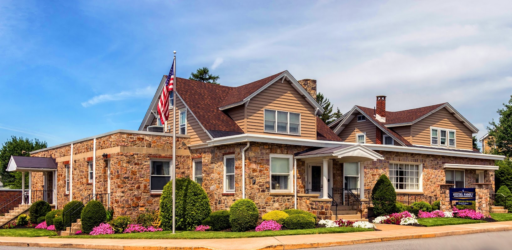 Stitzel Family Funeral Homes & Crematory building in Laureldale, Pennsylvania
