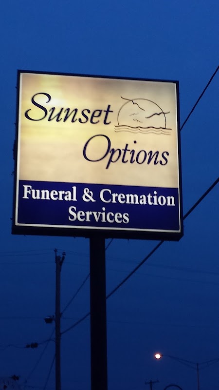 Sunset Options Funerals & Cremations building in Oak Creek, Wisconsin