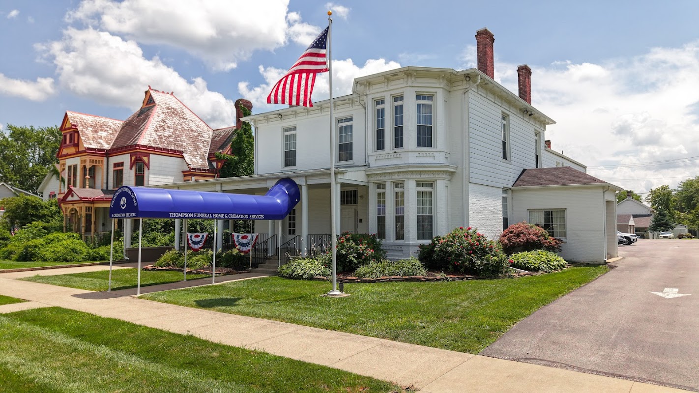 Thompson Funeral Home & Cremation Service building in Hillsboro, Ohio
