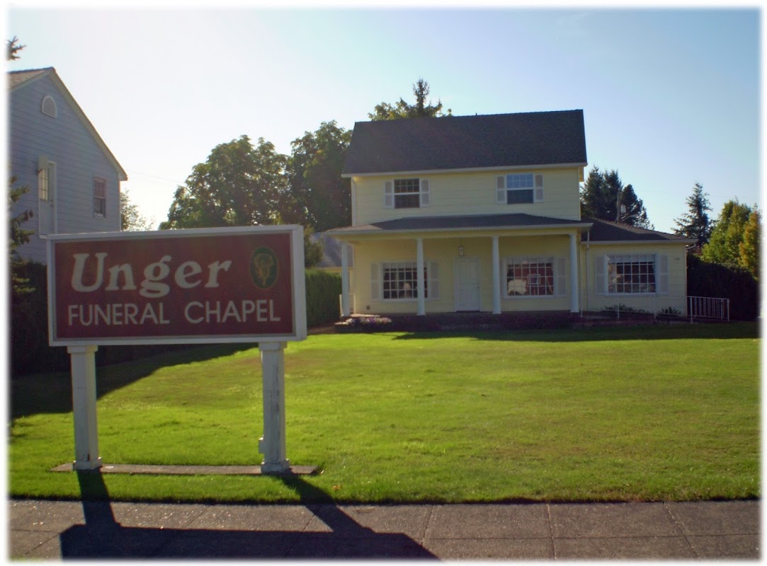 Unger Funeral Chapel building in Mount Angel, Oregon