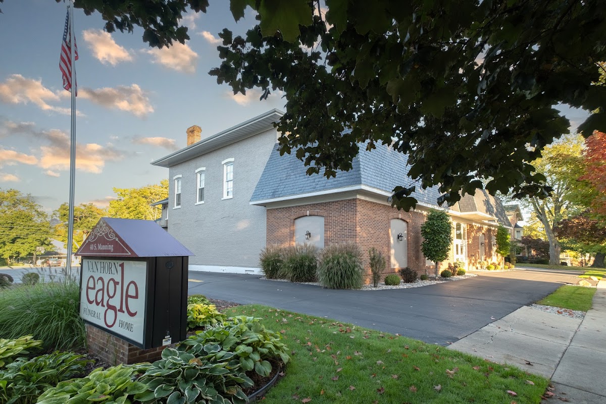 Van Horn Eagle Funeral Home building in Hillsdale, Michigan