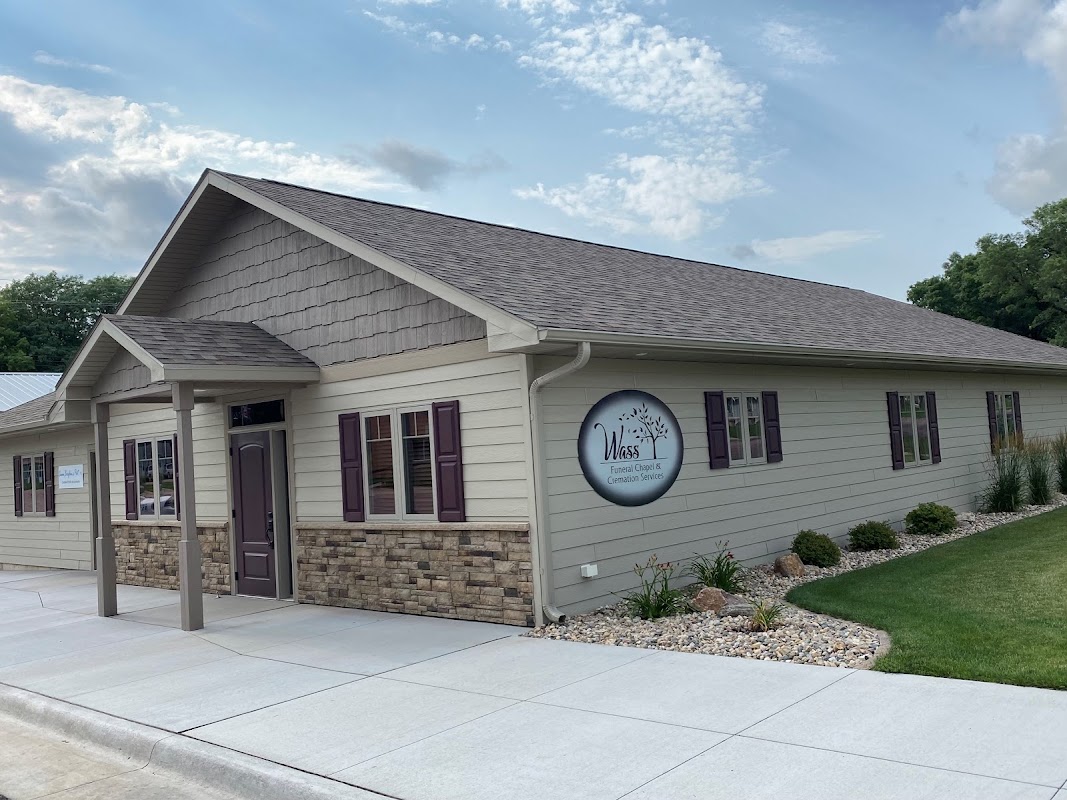 Wass Home For Funerals building in Alcester, South Dakota
