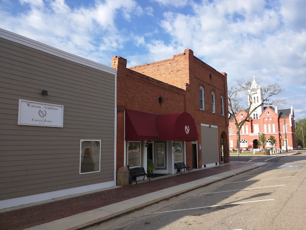 Watson-Giddens Funeral Home building in Ellaville, Georgia