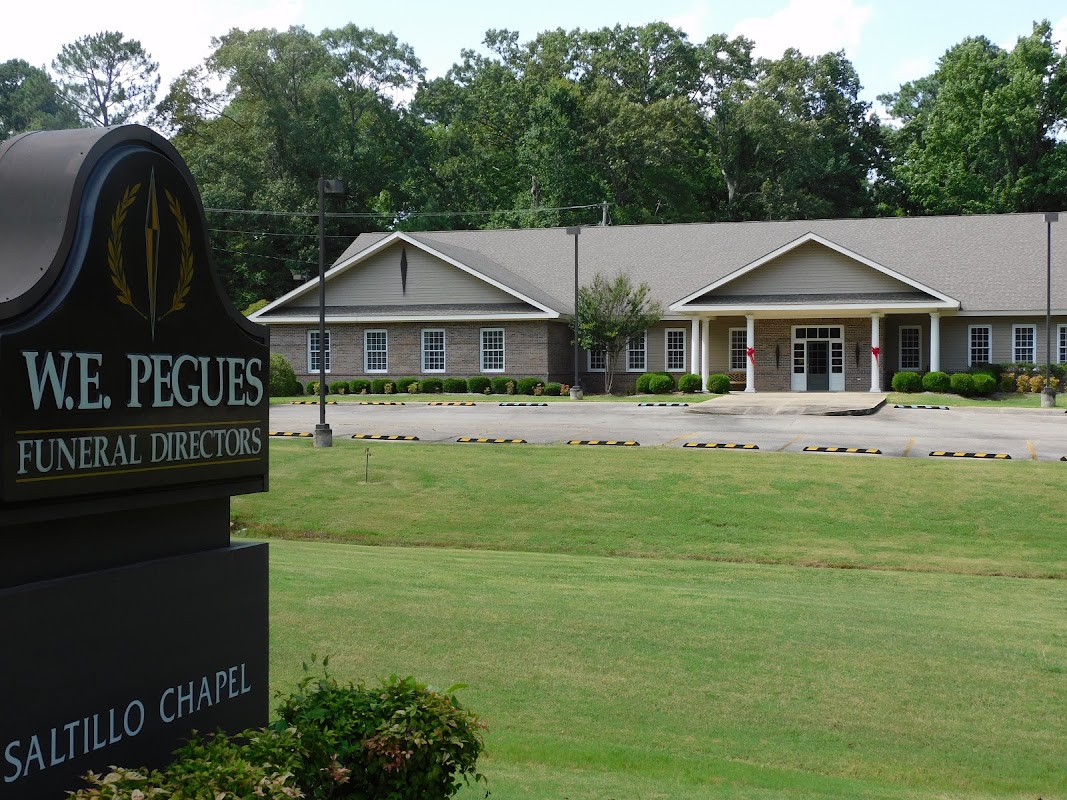 W.E. Pegues Funeral Directors building in Saltillo, Mississippi