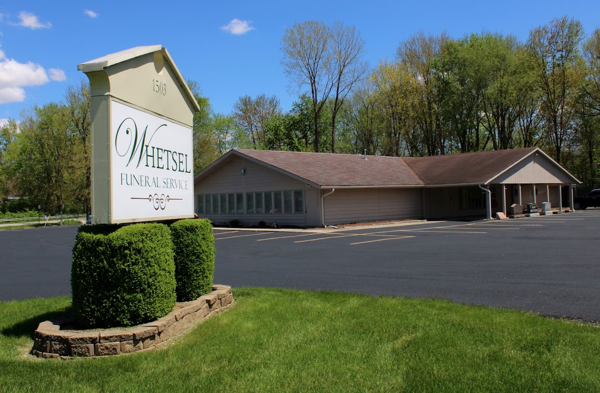 Whetsel Funeral Service building in Alexandria, Indiana