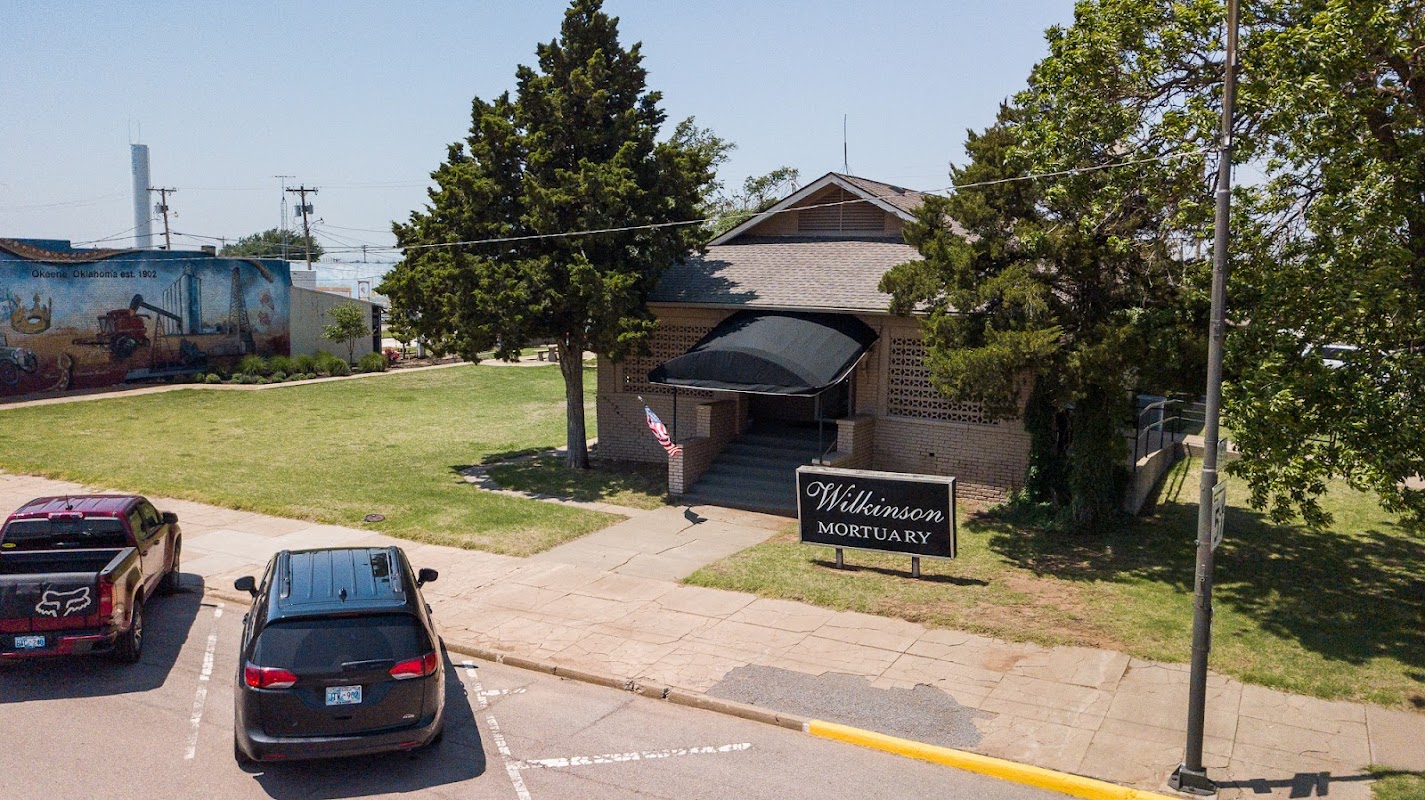Wilkinson Mortuary building in Okeene, Oklahoma