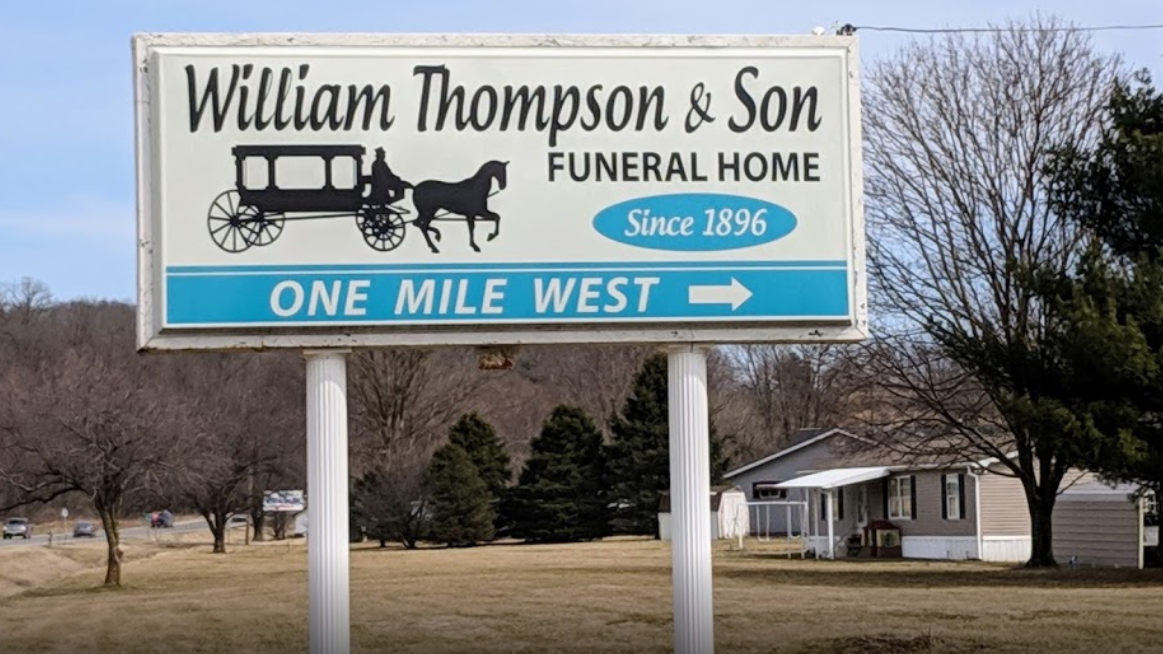 William Thompson & Son Funeral Home building in White Cottage, Ohio